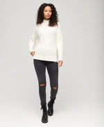 SUPERDRY VINTAGE HIGH NECK CABLE KNIT JERSEY