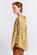 KAREN WALKER HEIRLOOM BLOUSE-OFF WHITE/ANTIQUE GOLD