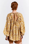 KAREN WALKER HEIRLOOM BLOUSE-OFF WHITE/ANTIQUE GOLD