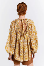 KAREN WALKER HEIRLOOM BLOUSE-OFF WHITE/ANTIQUE GOLD