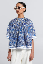 KAREN WALKER FIELD BLOUSE-BLUE MULTI