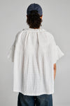 KAREN WALKER THEIA SMOCKED BLOUSE-WHITE/WHITE