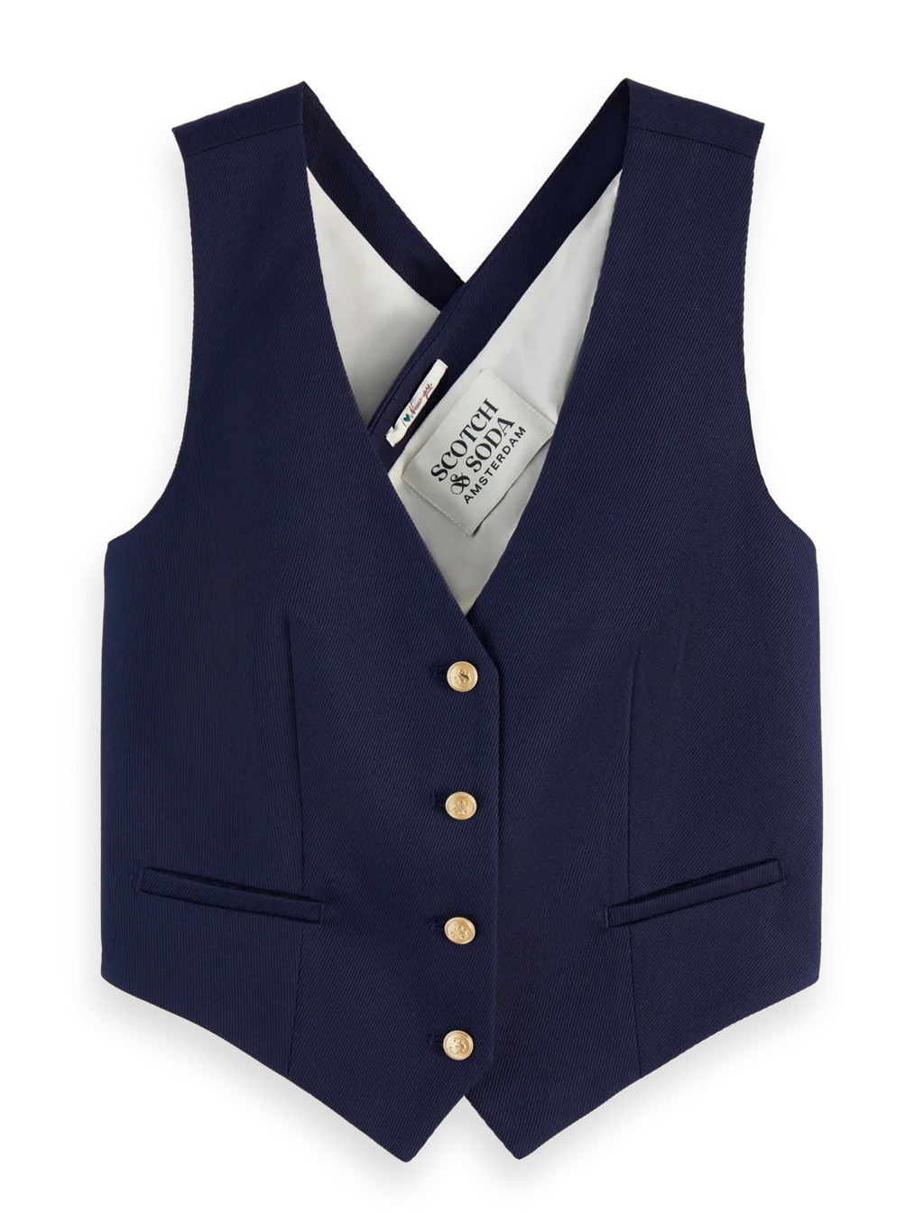 SCOTCH & SODA CROSS BACK TWILL WAISTCOAT