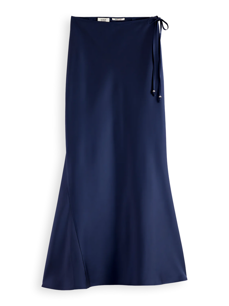 SCOTCH & SODA MIDI BIAS SKIRT-NAVY