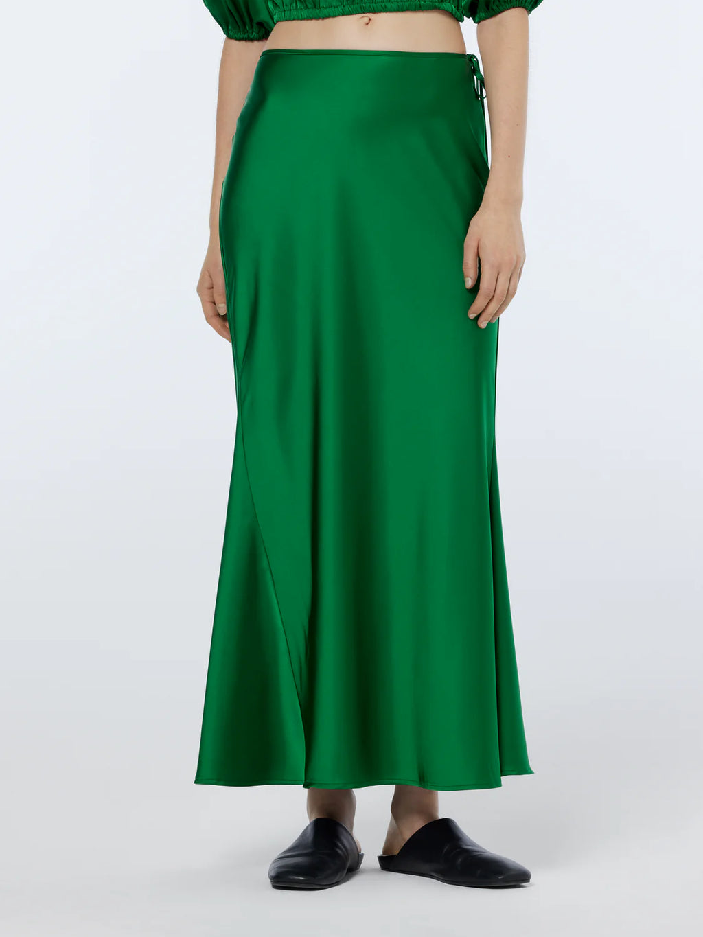 SCOTCH & SODA MIDI BIAS SKIRT-GREEN