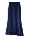SCOTCH & SODA MIDI BIAS SKIRT-NAVY