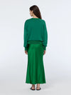 SCOTCH & SODA MIDI BIAS SKIRT-GREEN