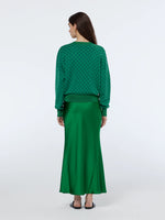 SCOTCH & SODA MIDI BIAS SKIRT-GREEN