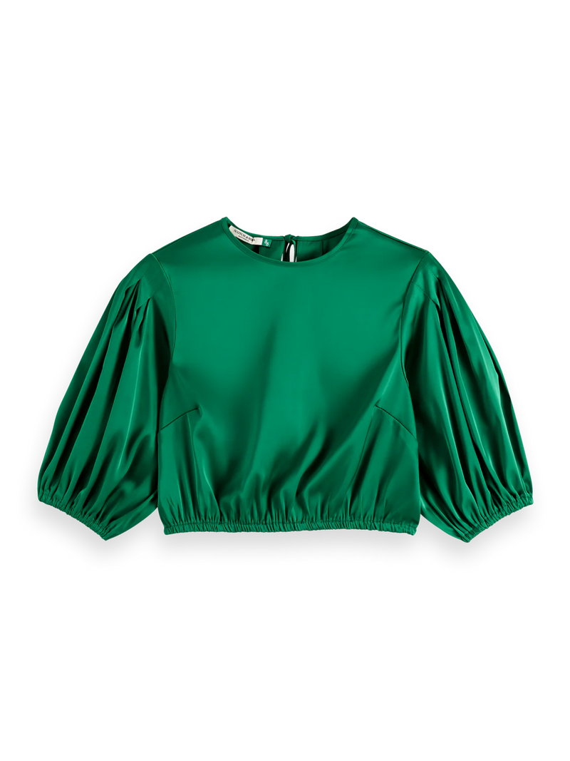 SCOTCH & SODA CROPPED TOP-GREEN