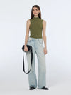 SCOTCH & SODA RIBBED KNITTED TANK-MILITARY
