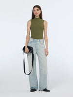 SCOTCH & SODA RIBBED KNITTED TANK-MILITARY
