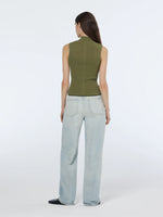 SCOTCH & SODA RIBBED KNITTED TANK-MILITARY