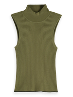 SCOTCH & SODA RIBBED KNITTED TANK-MILITARY