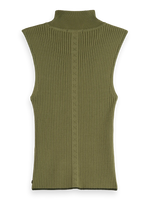 SCOTCH & SODA RIBBED KNITTED TANK-MILITARY