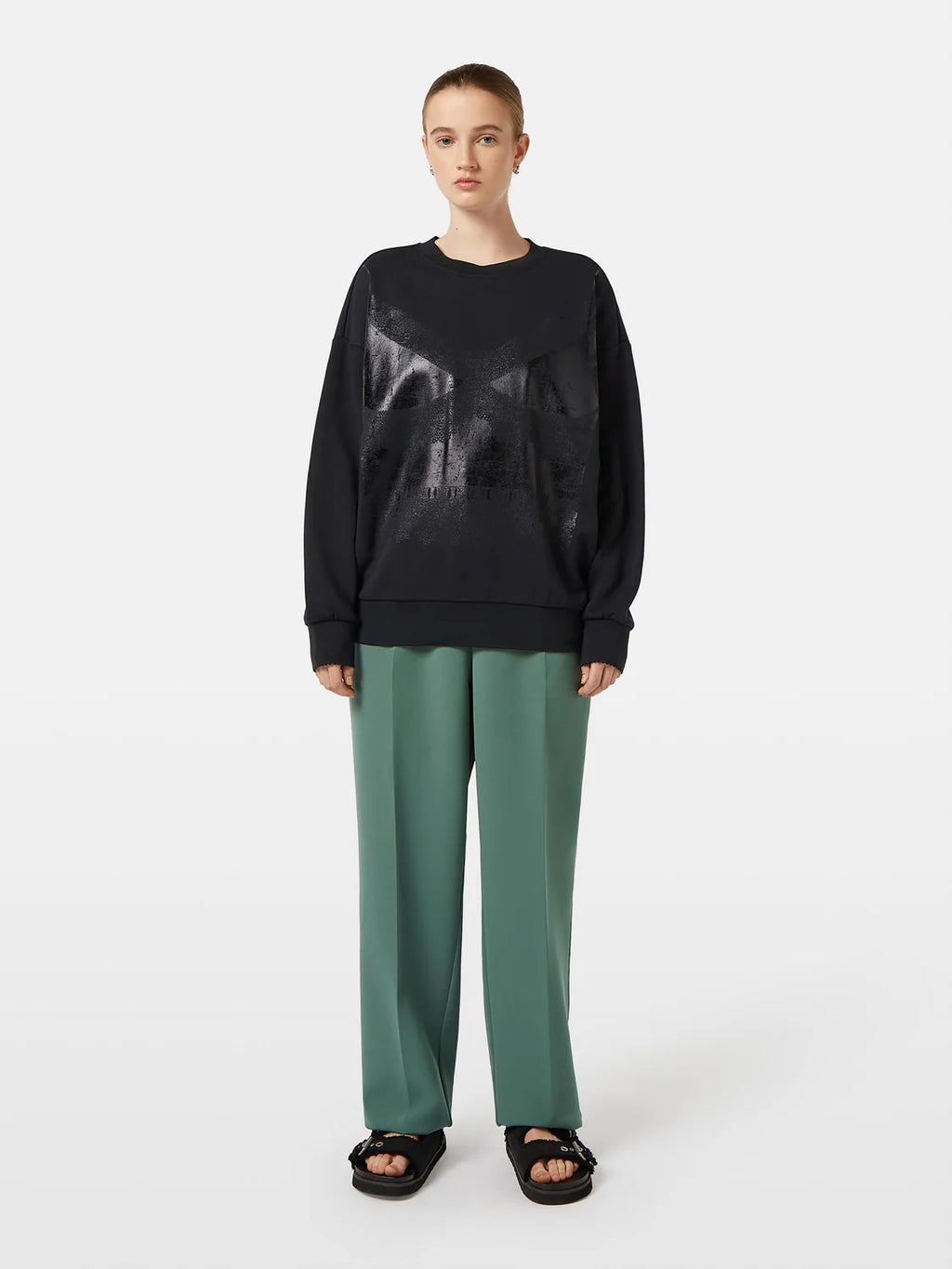 SCOTCH & SODA FOIL PRINT OVERSIZED TEE
