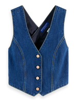 SCOTCH & SODA FITTED DENIM WAISTCOAT