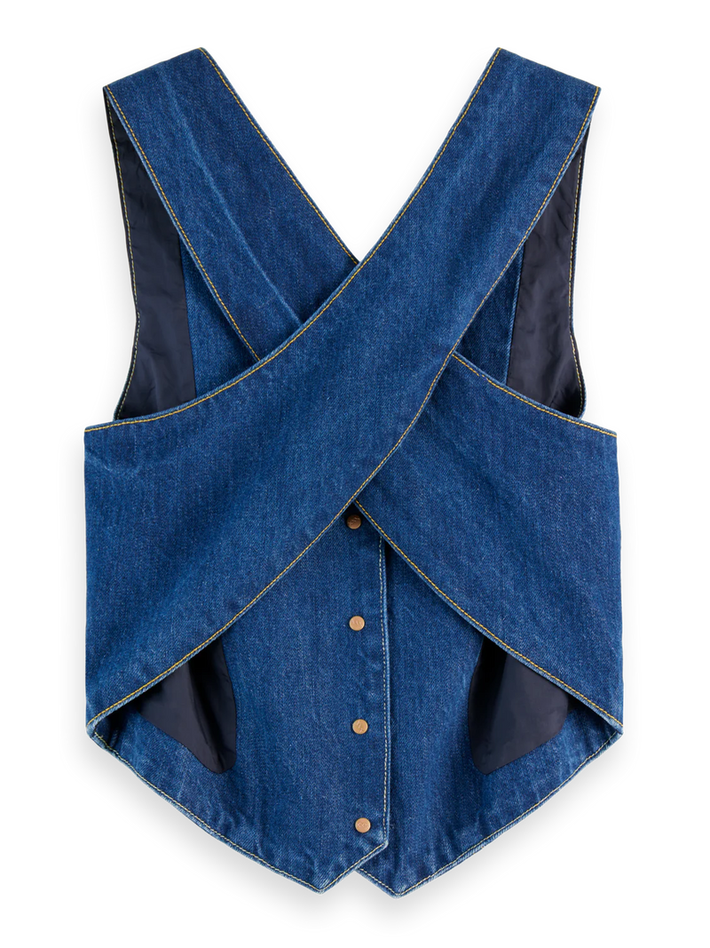 SCOTCH & SODA FITTED DENIM WAISTCOAT