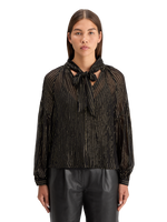 MAISON LUREX TOP WITH BOW NECK