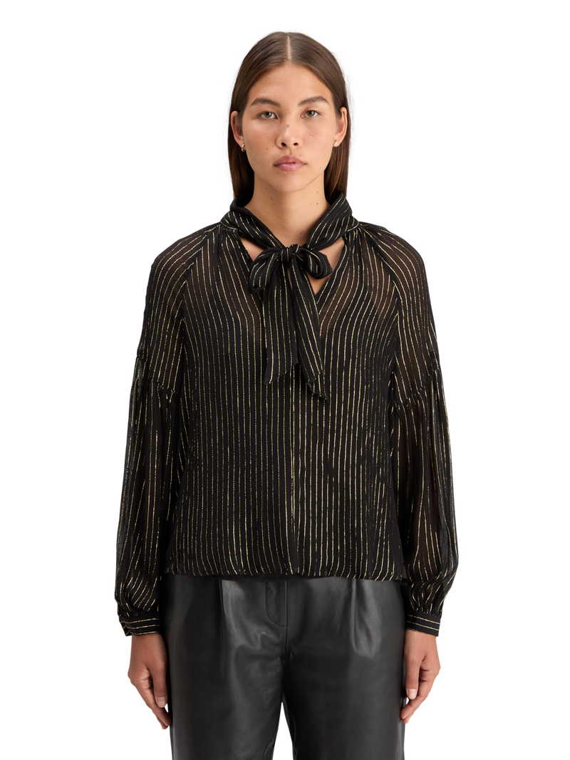 MAISON LUREX TOP WITH BOW NECK