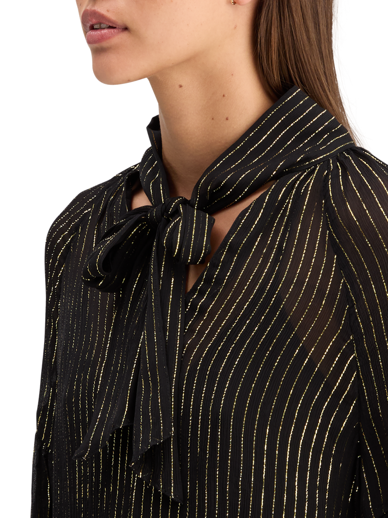 MAISON LUREX TOP WITH BOW NECK