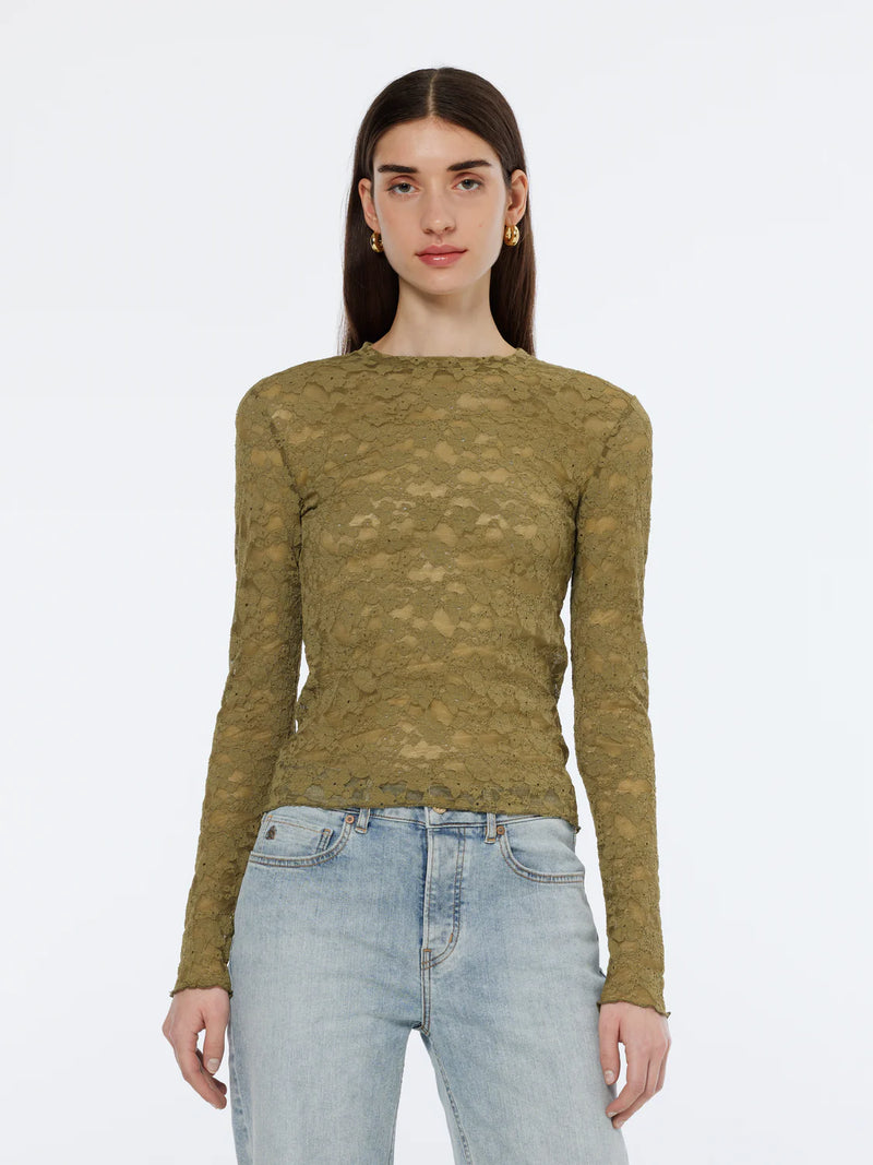 SCOTCH & SODA FLORAL LACE LS T-SHIRT