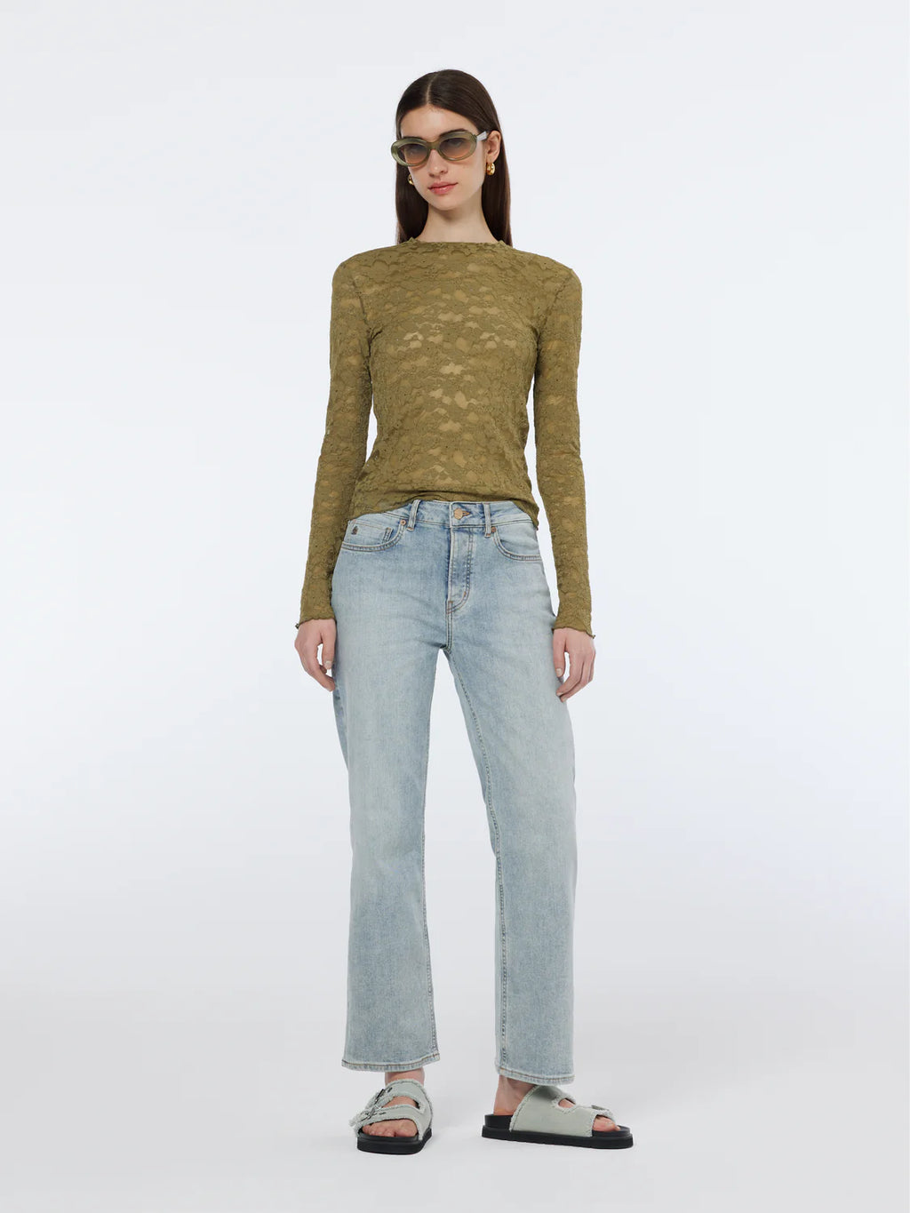 SCOTCH & SODA FLORAL LACE LS T-SHIRT