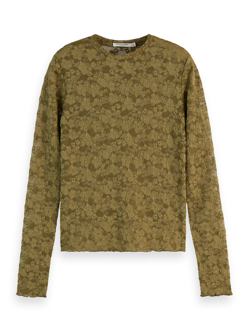 SCOTCH & SODA FLORAL LACE LS T-SHIRT