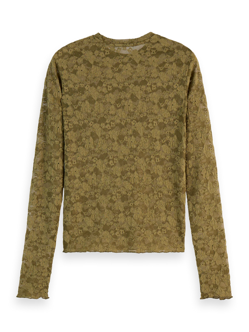 SCOTCH & SODA FLORAL LACE LS T-SHIRT
