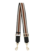 SABEN FEATURE STRAP WEBBING-BLACK+WHITE+BROWN