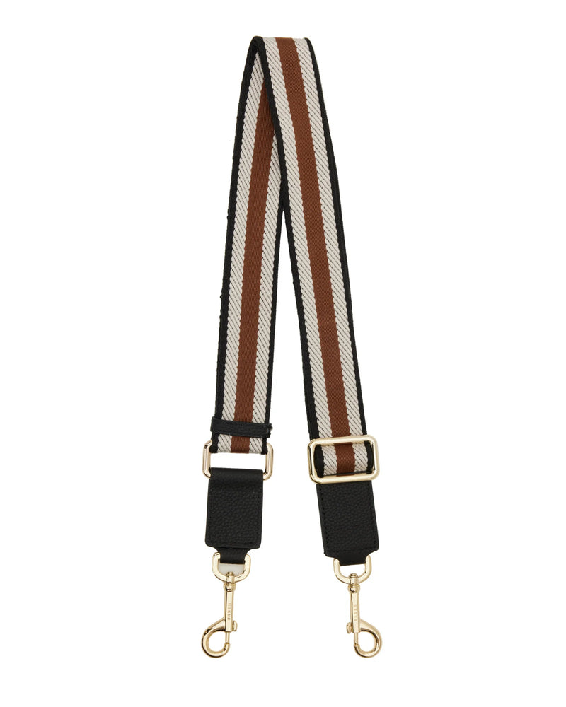SABEN FEATURE STRAP WEBBING-BLACK+WHITE+BROWN
