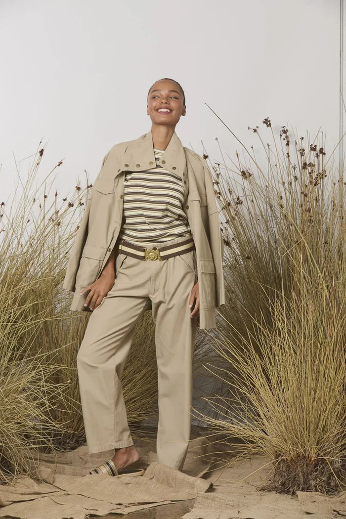 MAUD DAINTY LOLLY TOP-YELLOW/BROWN