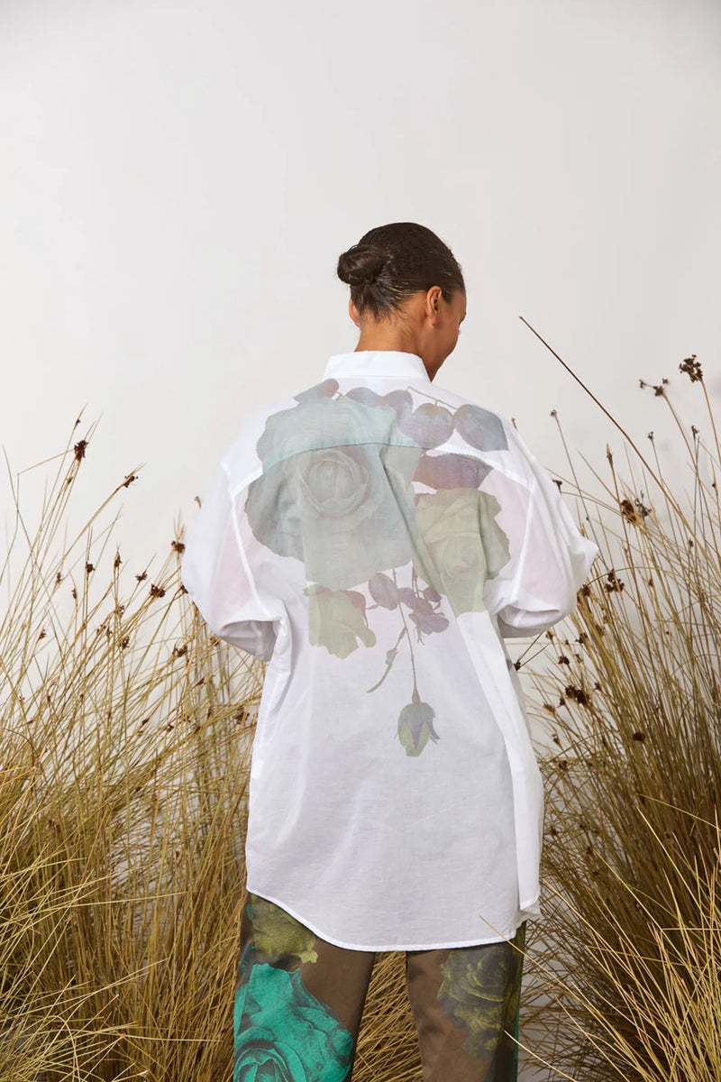 MAUD DAINTY CATS MEOW SHIRT-WHITE