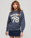 SUPERDRY APPLIQUE ATHLETIC LOOSE SWEAT-NAVY