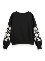 SCOTCH&SODA EMBROIDERED SLEEVE SWEAT