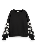 SCOTCH&SODA EMBROIDERED SLEEVE SWEAT