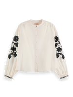 SCOTCH&SODA SHIRT WITH EMBROIDERED SLEEVE