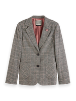 SCOTCH&SODA CHECK SINGLE BREASTED BLAZER