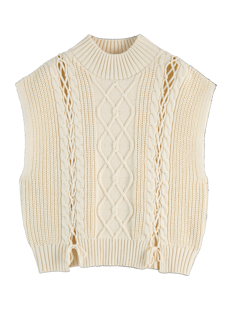 MAISON CABLE STITCH FUNNEL NECK SPENCER