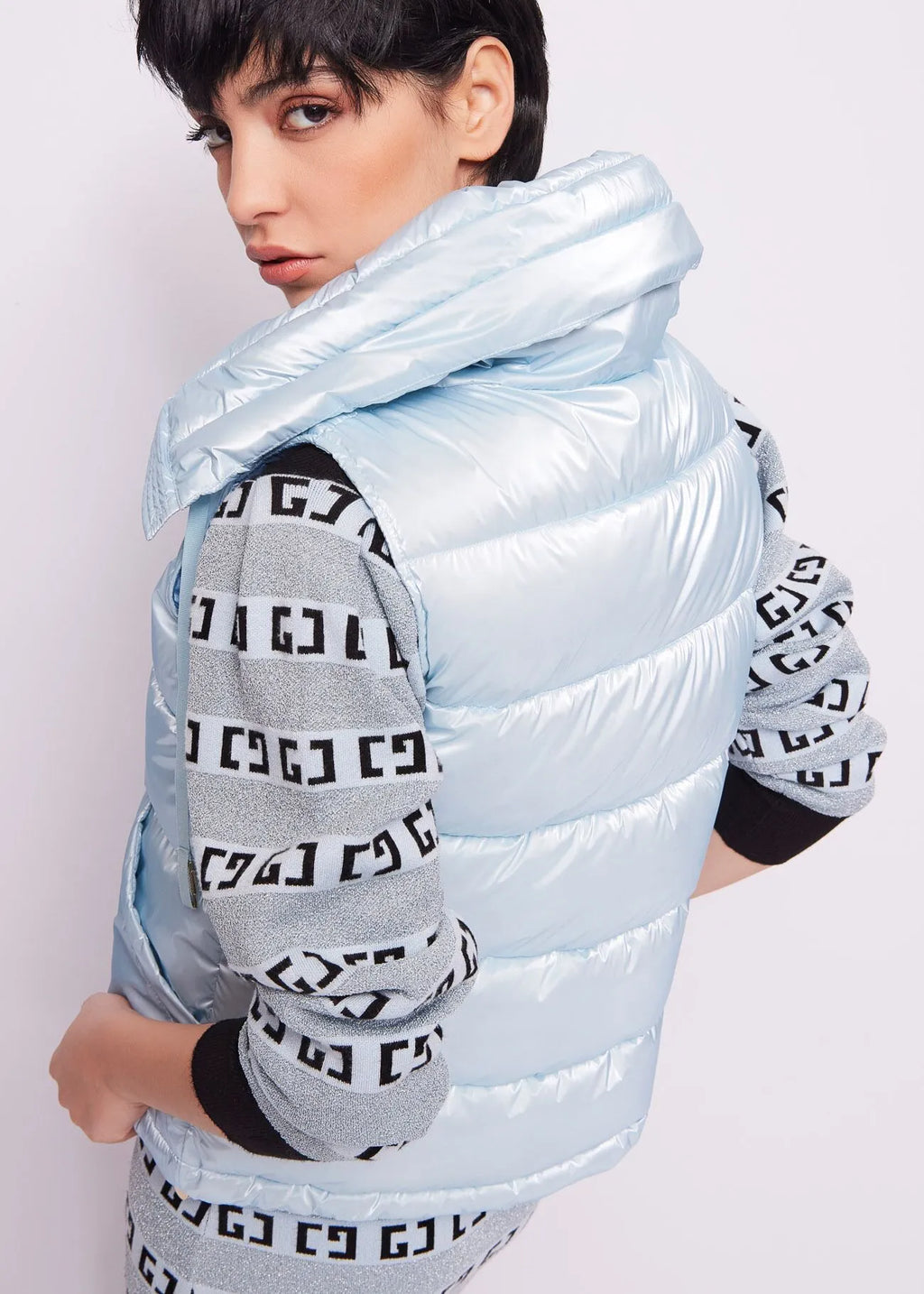 GAUDI GILET JACKET-LIGHT BLUE-BD35009