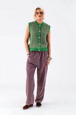 LOLLYS LAUNDRY NYNNE KNIT VEST-GREEN