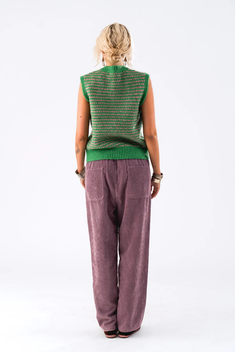 LOLLYS LAUNDRY NYNNE KNIT VEST-GREEN