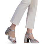 MISS WILSON PENELOPE HEEL-SILVER LIZARD CALF