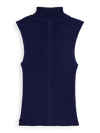 SCOTCH & SODA RIBBED KNITTED TANK-NAVY
