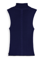 SCOTCH & SODA RIBBED KNITTED TANK-NAVY