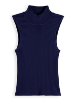 SCOTCH & SODA RIBBED KNITTED TANK-NAVY