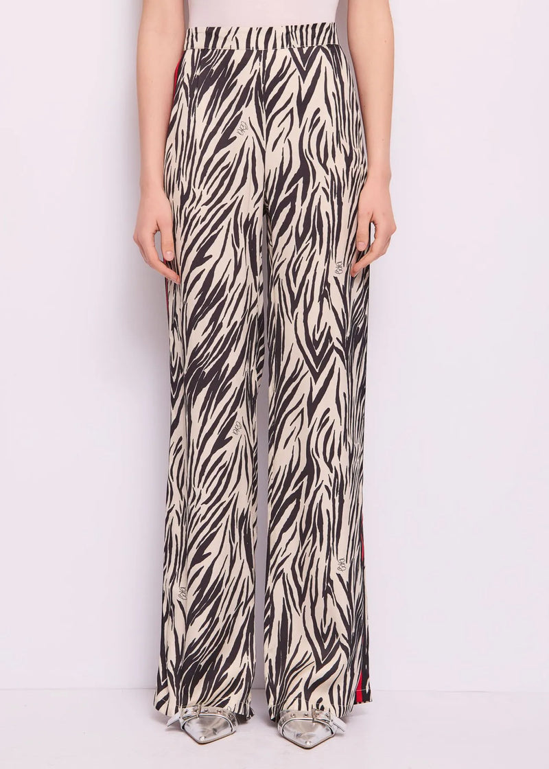 DENNY ROSE PRINTED SATIN PALAZZO TROUSER