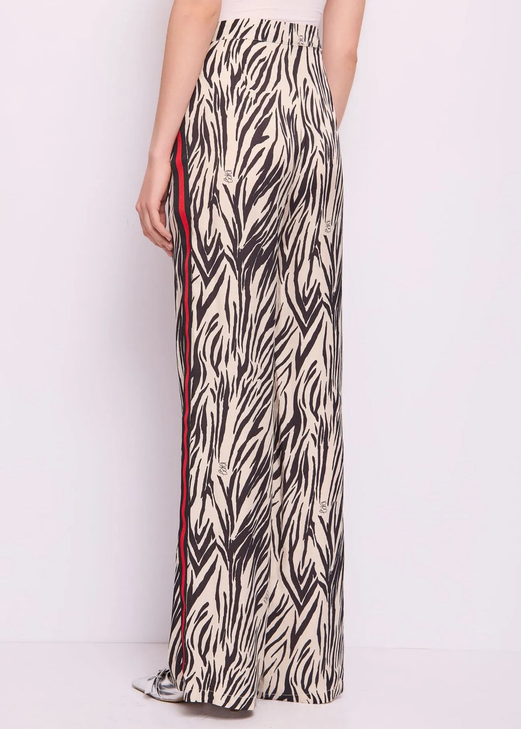 DENNY ROSE PRINTED SATIN PALAZZO TROUSER
