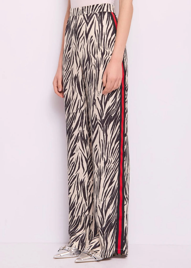DENNY ROSE PRINTED SATIN PALAZZO TROUSER