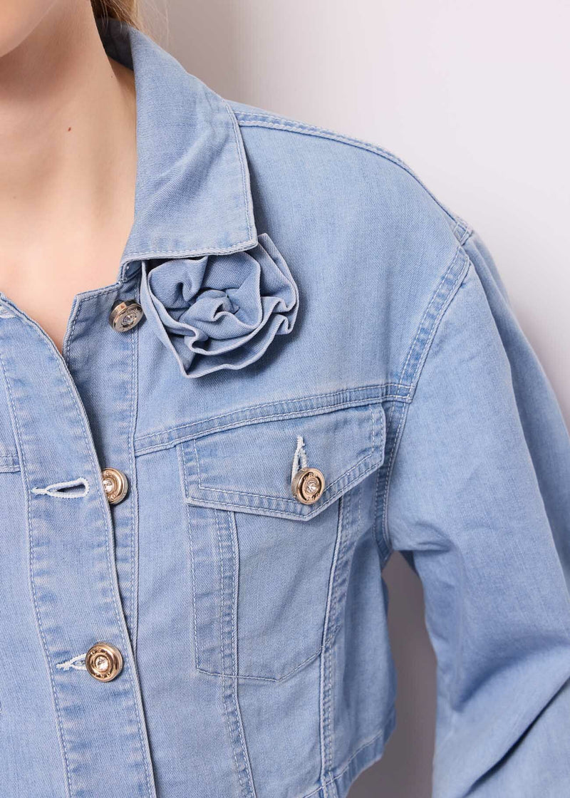 DENNY ROSE SHORT COTTON DENIM JACKET