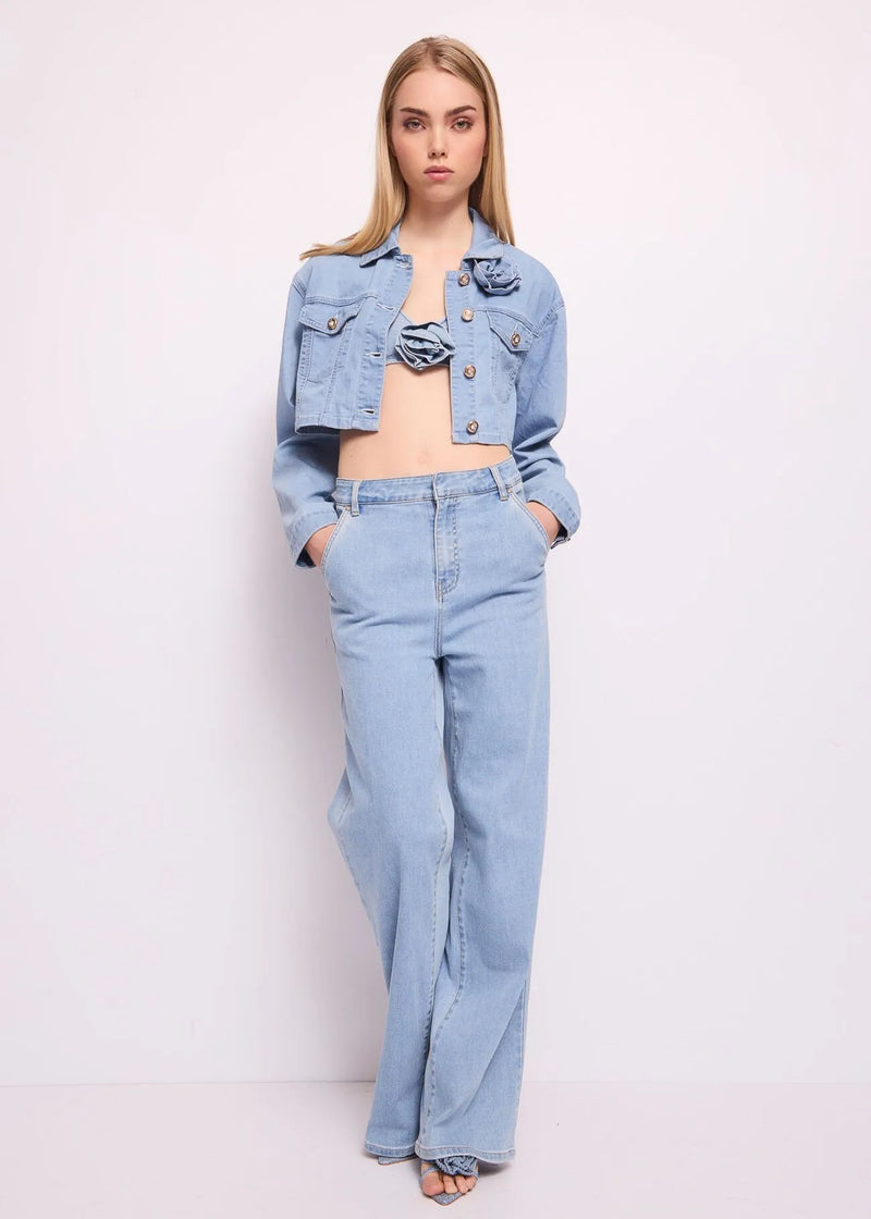 DENNY ROSE SHORT COTTON DENIM JACKET